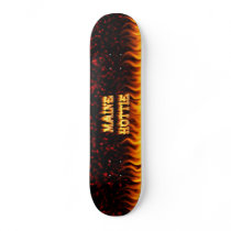 Maine Hottie fire and red marble heart. skateboards by ultraflames Maine Hottie fire and red marble heart. skateboards