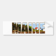 MAINE Image Text Series - Curtis Island Lighthouse Bumper Stickers