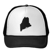 Maine in Black and White Trucker Hat
