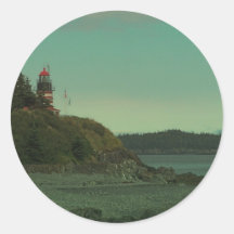 Maine Lighthouse 35 Round Sticker