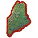 Maine Map Christmas Ornament Cut Out