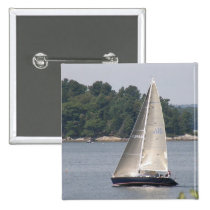Maine Sailing Square Button buttons