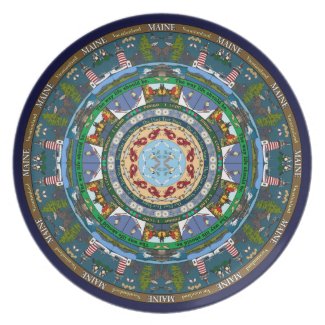 Maine State Mandala Plate