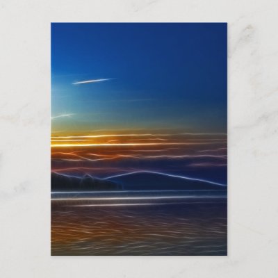 Maine sunset mountain lake fractalius postcards by ericmaki