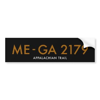 Maine to Georgia 2179 Miles - Appalachian Trail bumpersticker