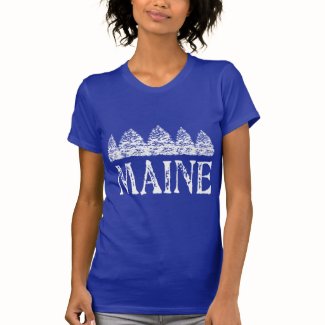Maine Winter Evergreeens Shirts