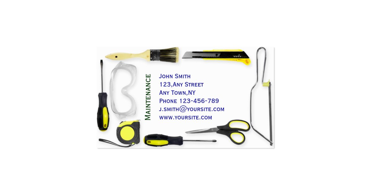 Maintenance Business Card Template Zazzle