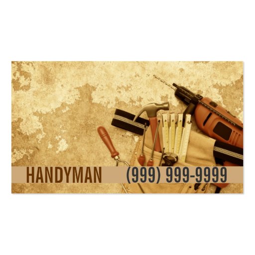 Maintenance, Construction, Handyman Business Card (front side)