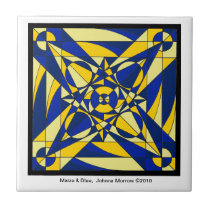 Maize & Blue Mandala Tile tiles