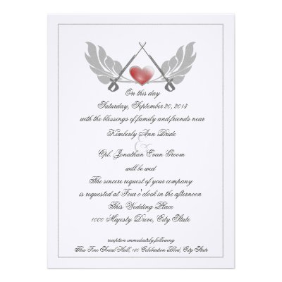 Majestic Guarded Heart Wedding Custom Invite