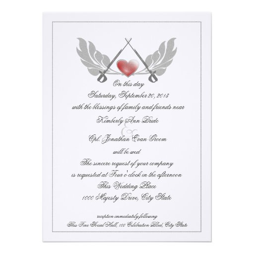 Majestic Guarded Heart Wedding Custom Invite