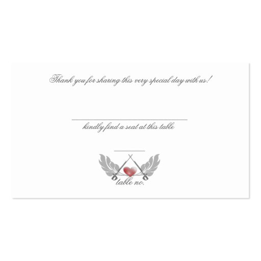 Majestic Guarded Hearts Wedding Place Card Business Card Template