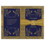 Majestic Navy and Gold Wedding Program flyers