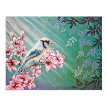 Majesty Blue Jay Bird Postcard postcards