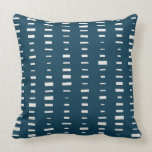 Majolica Blue Block Stripe Pillow