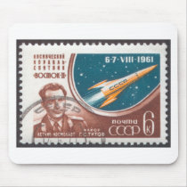 Major G.S. Titov and Vostk 2 mousepads by ussrspacestamps Major G.S. Titov and Vostk 2 mousepads