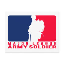 Major League Army Soldier postcards
