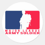 Major League Army Soldier Round Stickers