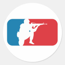 Major League Soldier Round Stickers
