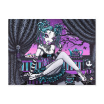 makayla, adorable, faeiry, tea, party, fantasy, postcard, myka, jelina, gothic, faerie, fairies, rag, dolls, cup, set, science fiction, Postcard with custom graphic design