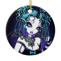 makayla, couture, fairy, fae, faerie, faery, fantasy, art, myka, jelina, big, eyed, faeries, Ornament with custom graphic design