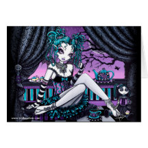 Makayla Gothic Couture Fairy Tea Party Card