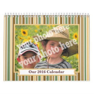 Make 2016 Custom Photo Calendar Striped Pic Frame