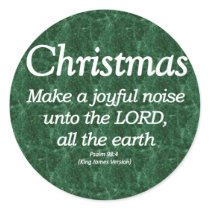 Make a Joyful Noise Christmas Psalm 98-4 Round Stickers