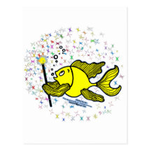 Make a wish Fish Post Card