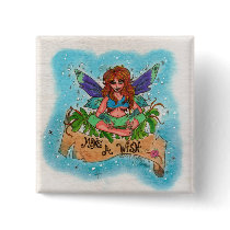 Make A Wish SQUARE Pin BUTTON