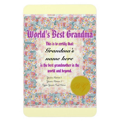 Make a World's Best Grandma Award Certificate Vinyl Zazzle