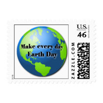 Make every day Earth Day postage stamp by tshirtfun Make every day Earth Day postage stamp