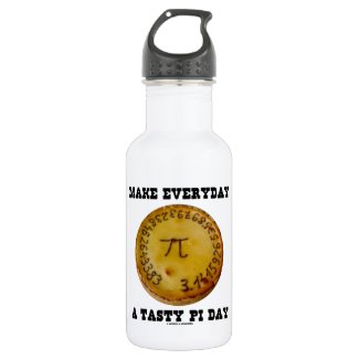 Make Everyday A Tasty Pi Day (Pi On Baked Pie) 18oz Water Bottle