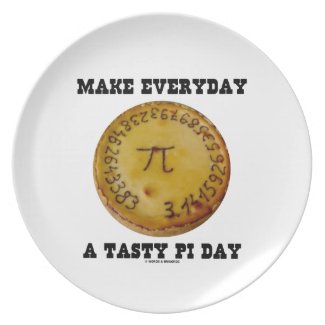 Make Everyday A Tasty Pi Day (Pi On Baked Pie) Party Plate