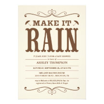 "Make it Rain" Vintage Baby Shower Invitations