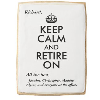 Make Keep Calm Personalized Retirement Gift Cookie