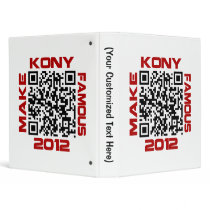 Make Kony Famous 2012 Video QR Code Joseph Kony 3 Ring Binder