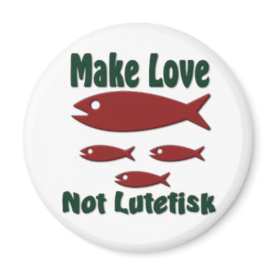 Make Love, Not Lutefisk refrigerator magnets