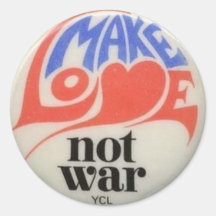Make Love Not War Peace Symbol Round Sticker