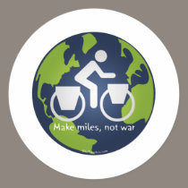 Make miles, not war stickers