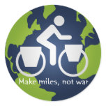 Make miles, not war stickers
