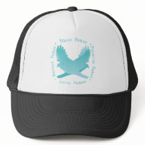 Make Peace, Restore Peace, Preserve, Love Peace hats