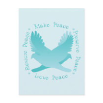 Make Peace, Restore Peace, Preserve, Love Peace postcards