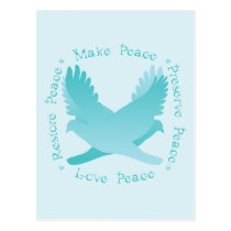 Make Peace, Restore Peace, Preserve, Love Peace postcards