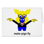Make pigs fly greeting cards