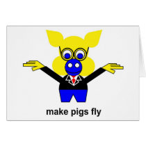 Make pigs fly cards