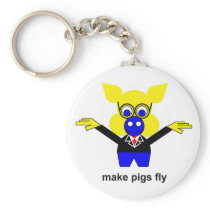 Make pigs fly key chains