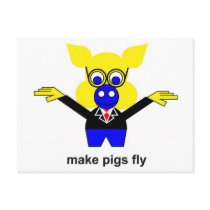 Make pigs fly postcards