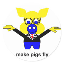 Make pigs fly sticker
