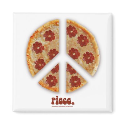 "Make Pizza, Not War" Fridge Magnets by Zoey_London